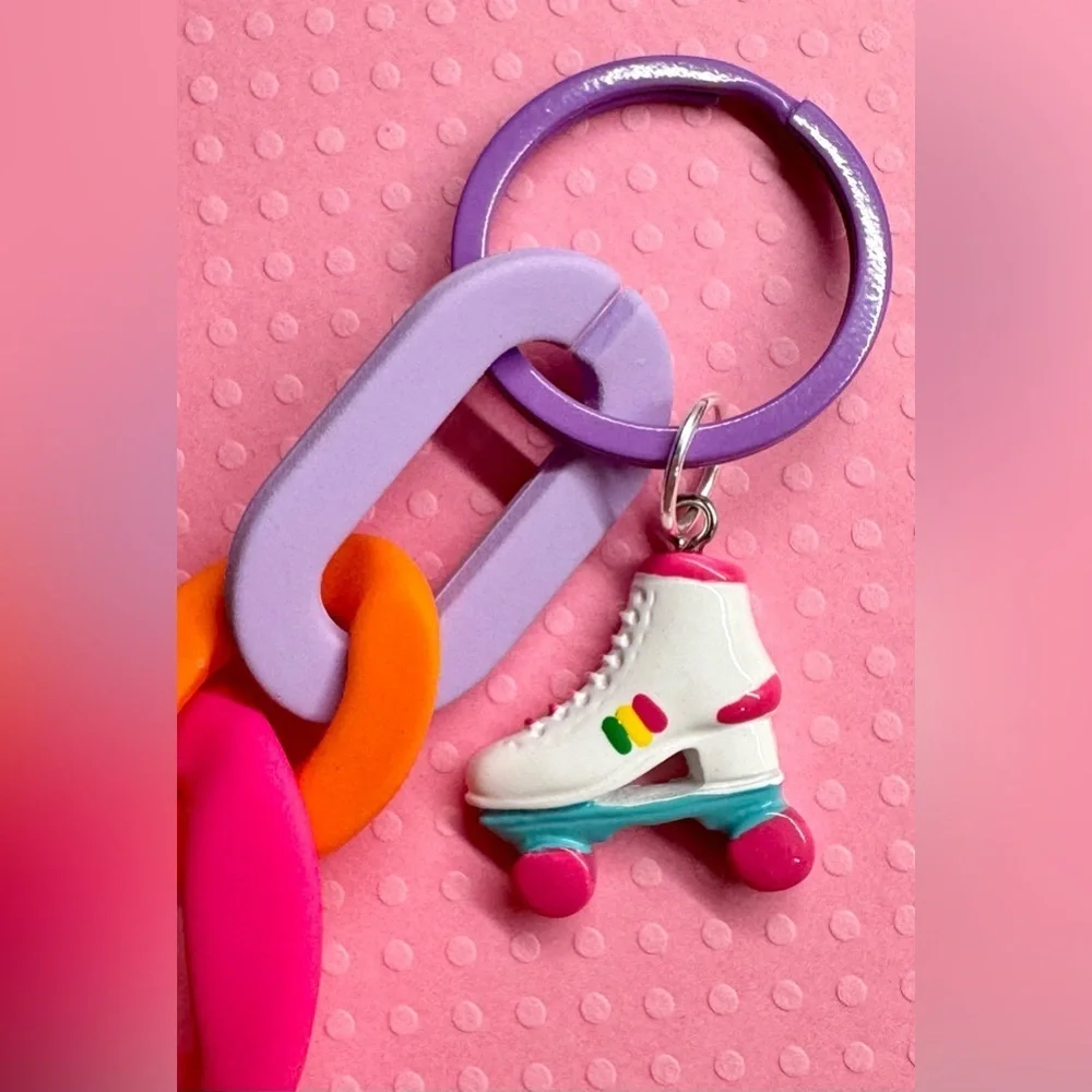 New Roller Skate & Boombox Nostalgic Retro 80s 90s Style Keychain - 4.25”